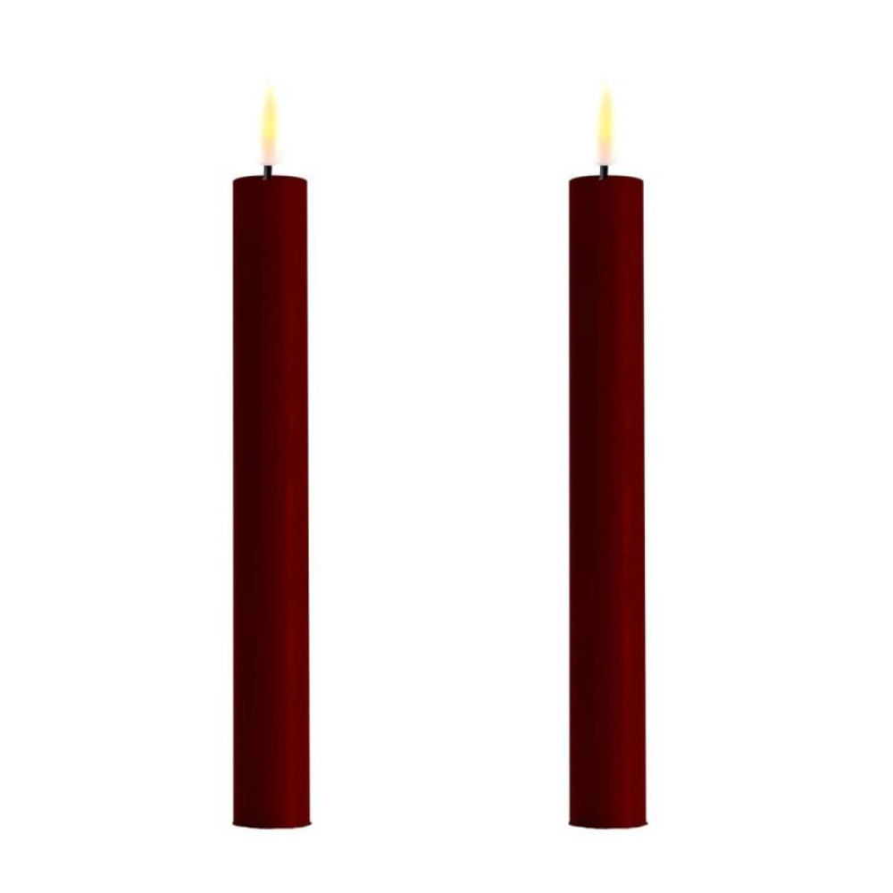 LED Flameless Taper Candles in burgundy at Home Smith