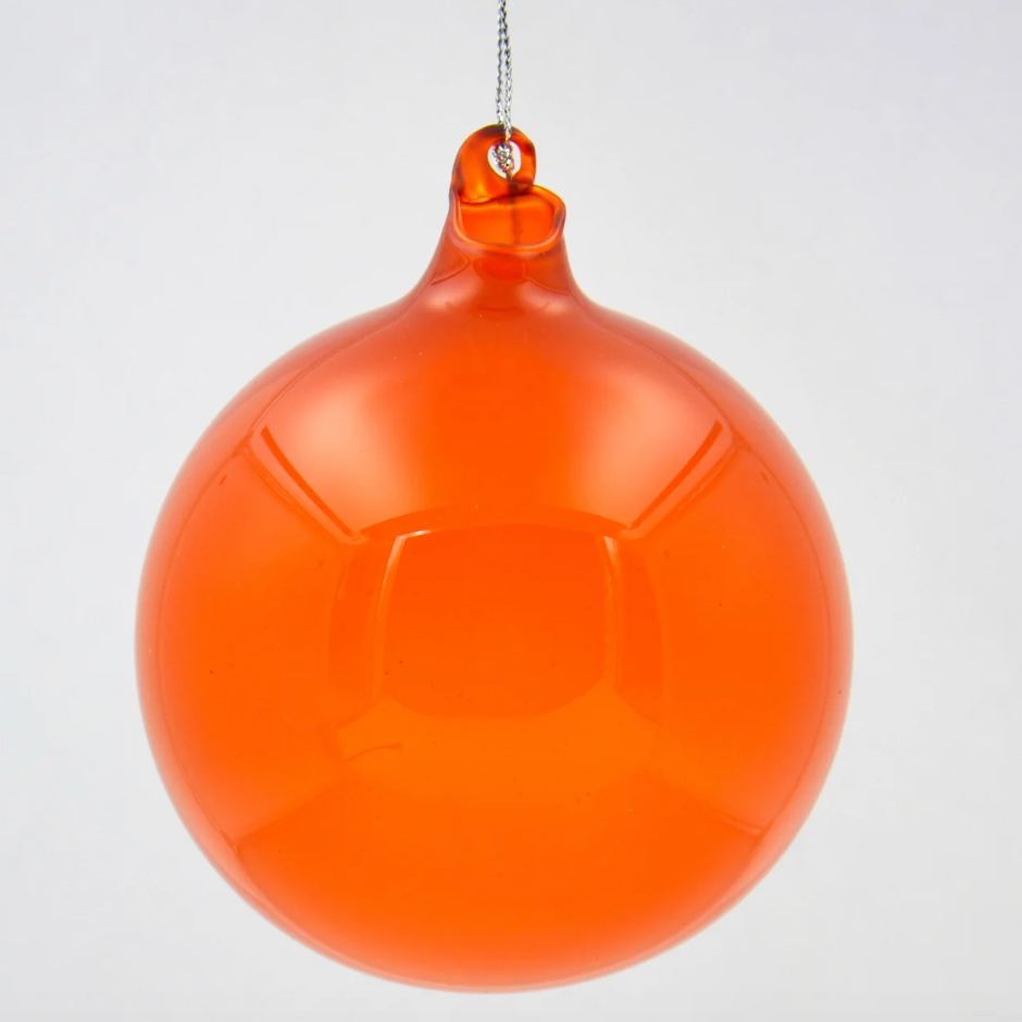 Jim Marvin Bubblegum Glass Ornament in Persimmon at Home Smith