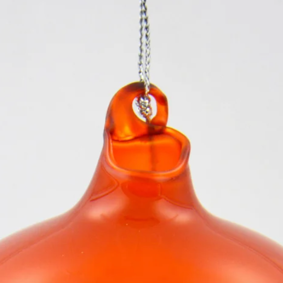 Jim Marvin Bubblegum Glass Ornaments in Persimmon at Home Smith 