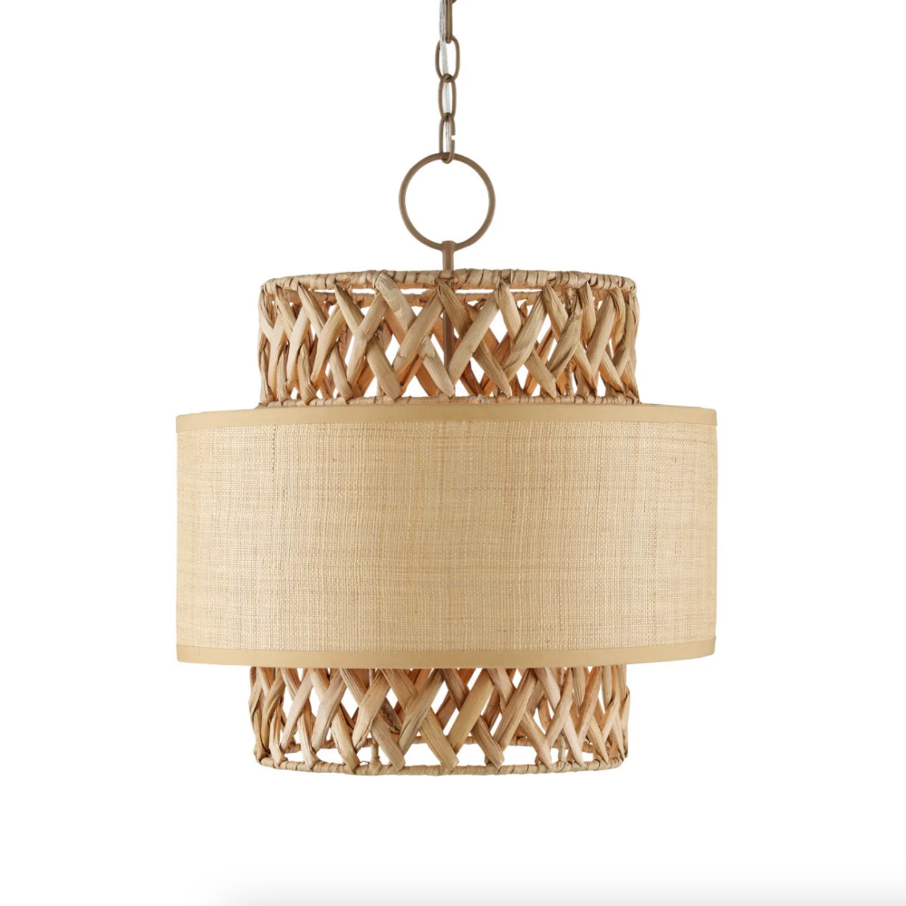 Isola Grasscloth pendants from Currey and Company at Home Smith