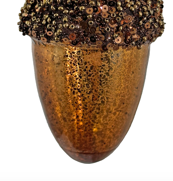 Beaded brown glass ornament for the holidays at Home Smith 