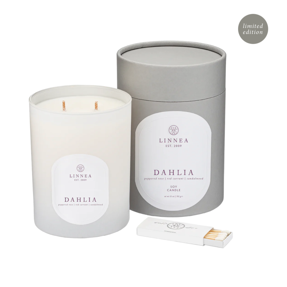 Dahlia Scented Soy Candle by Linnea at Home Smith