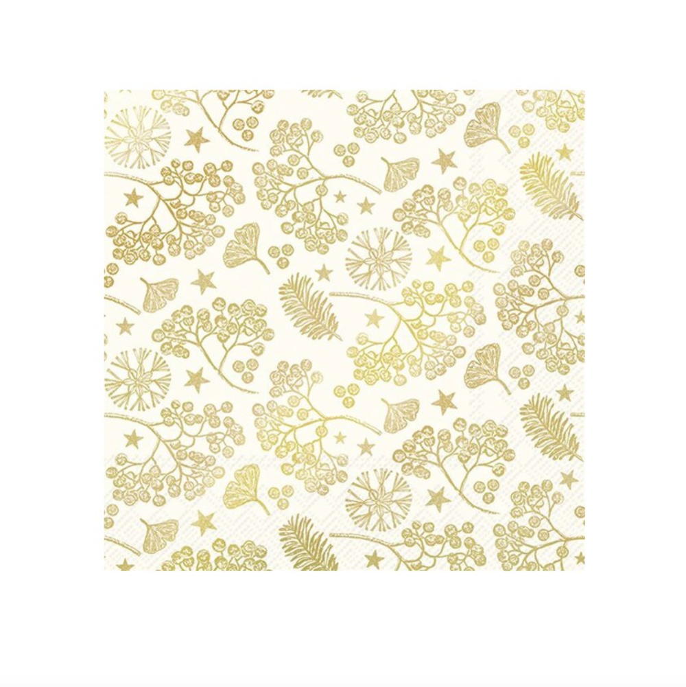 Bright Winter Branches in gold paper napkins at Home Smith 