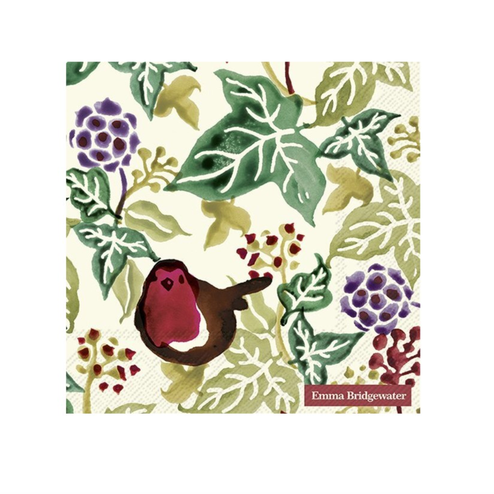 Emma Bridgewater Christmas Ivy Paper Napkins in Cocktail size