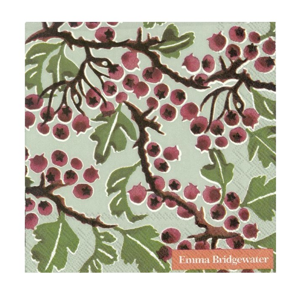 Hawthorn Berry Light Green Paper Napkin at Home Smith - cocktail size