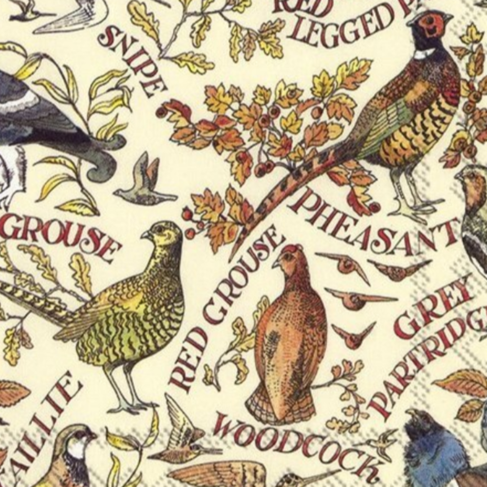 Pattern Detail of Fall Pheasants Paper Napkins at Home Smith