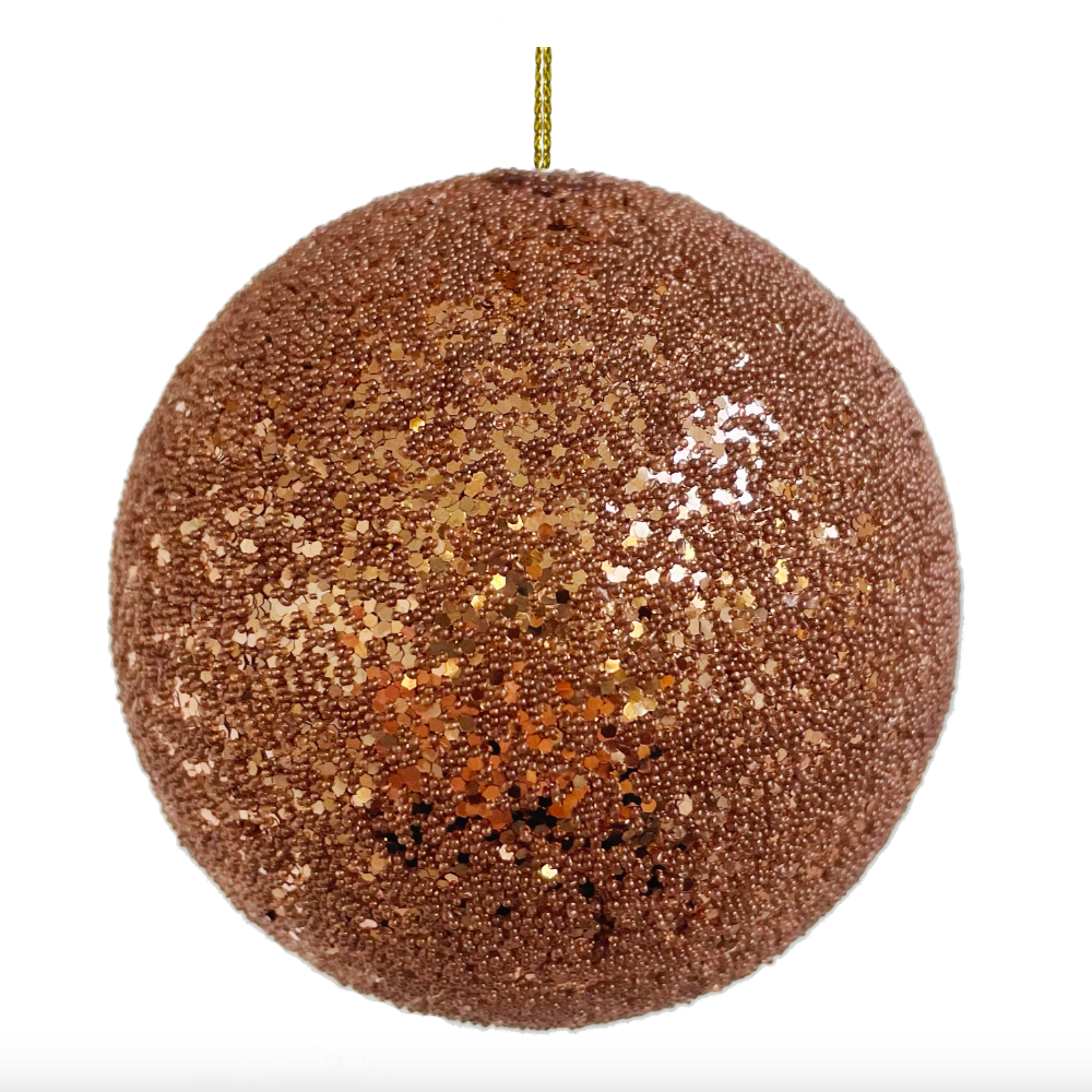 Beaded Copper Glitter Ornaments at Home Smith 