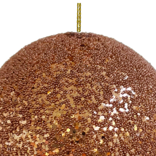 Copper Glitter and Beaded Holiday Ornament at Home Smith