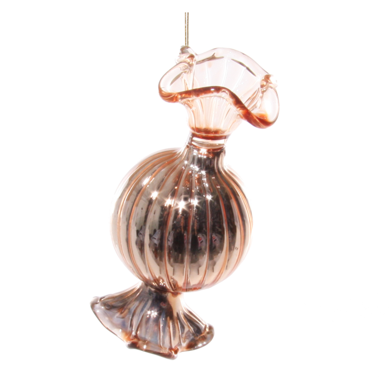 Glass Candy Shiny Rose Gold Ornament at Home Smith