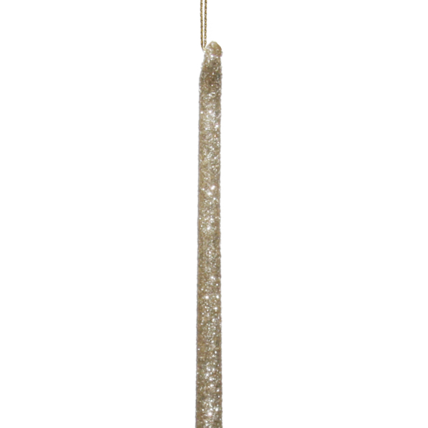 Glass drop with champagne glitter holiday ornament at Home Smith