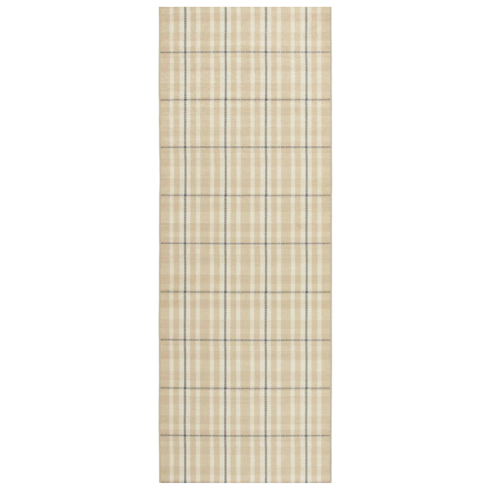 Hallie Plaid Khaki machine washable runner from dash and albert at Home Smith 