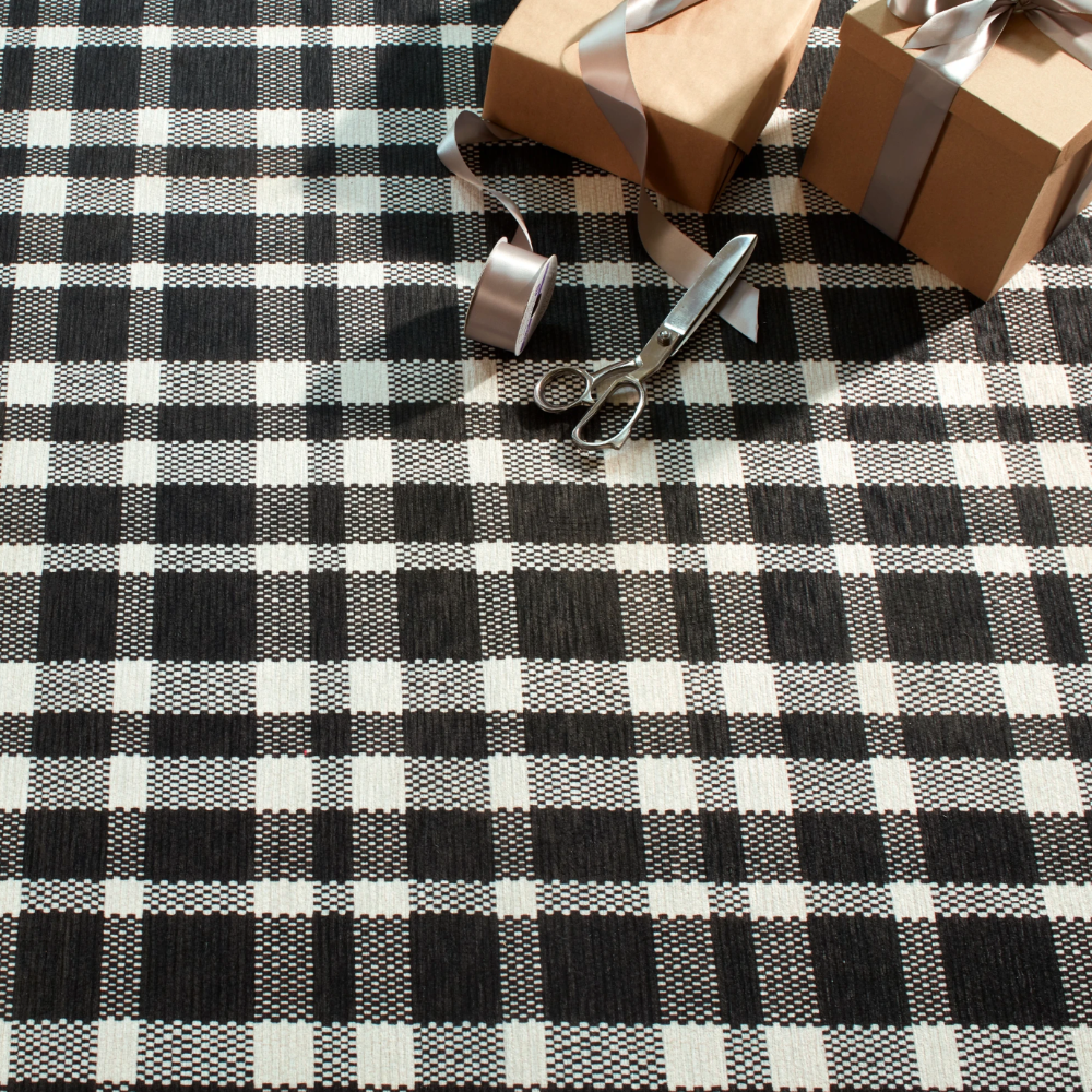 Houston Plaid Black Machine Washable Dash and Albert Rug at Home Smith