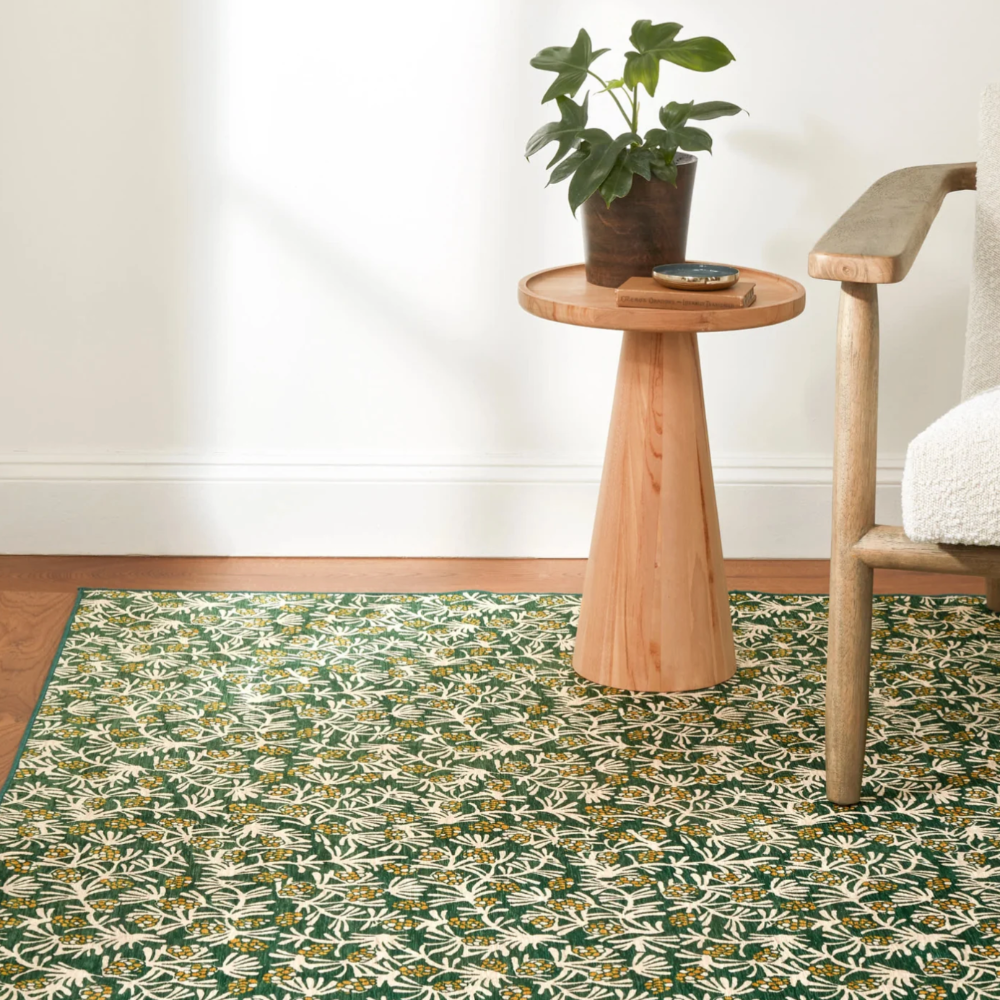 Winter Pinecones Green Machine Washable  Dash and Albert Rug at Home Smith