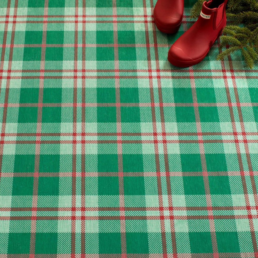 Jolly Plaid Green Machine Washable Dash and Albert Rug at Home Smith