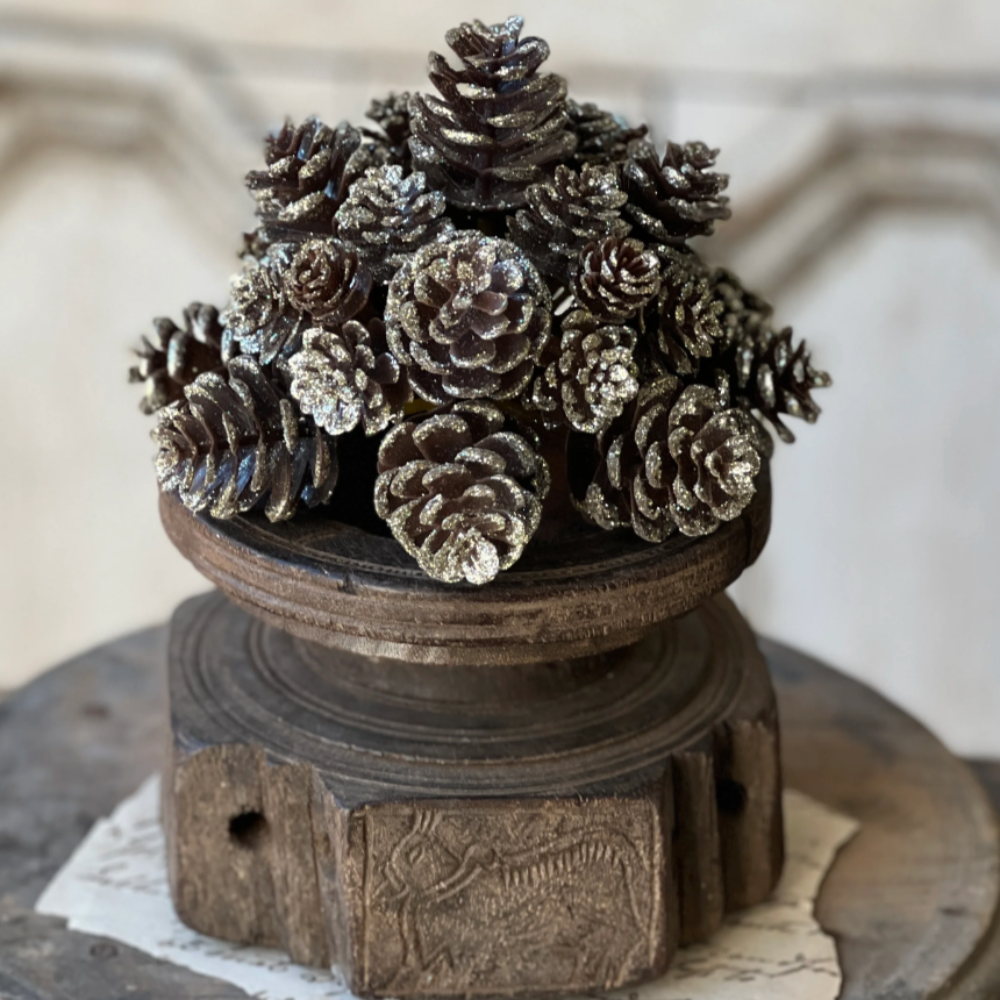 Shimmer Pine Cone Half Sphere at Home Smith