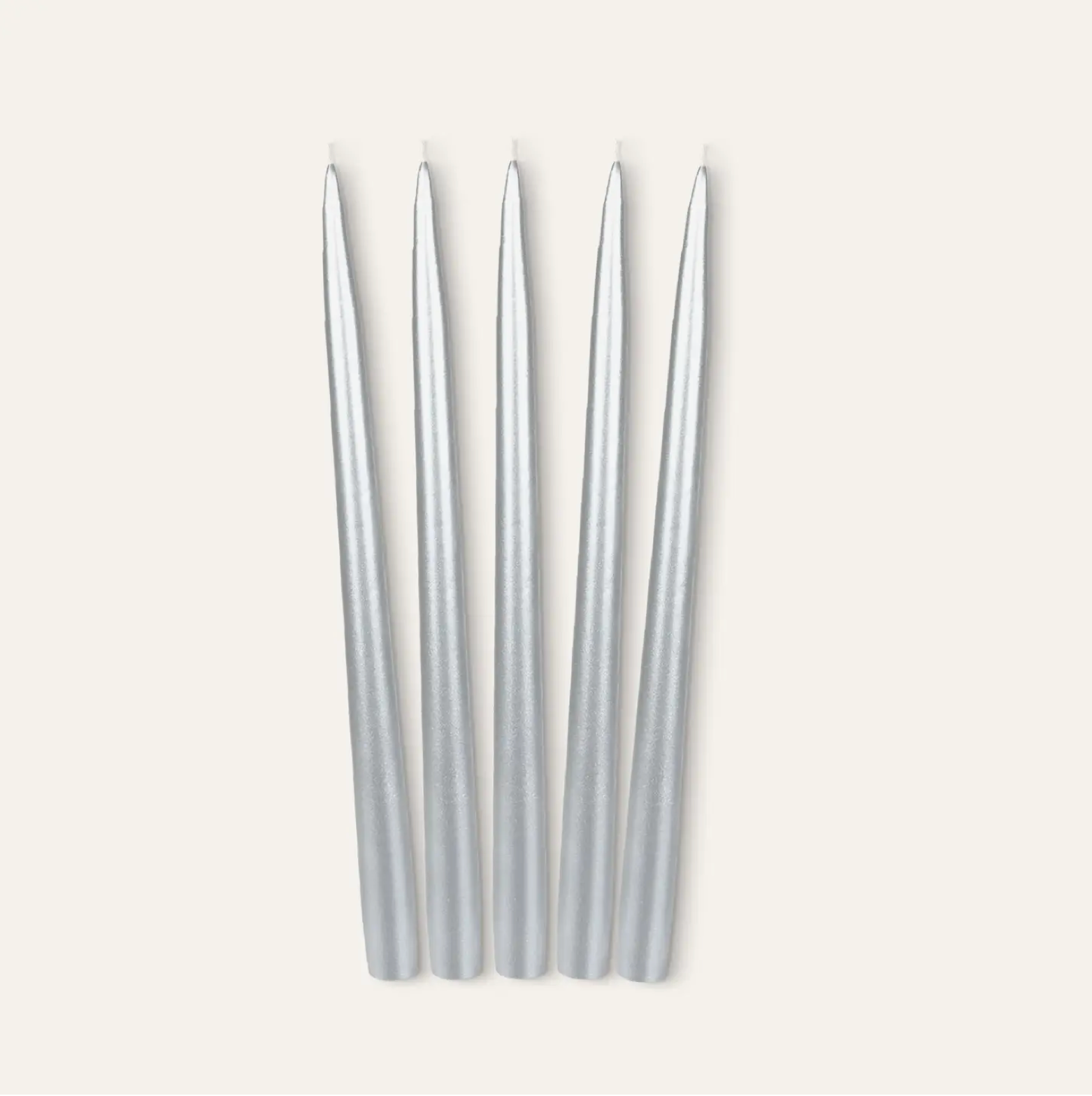 Hanukkah Candles in Metallic Silver