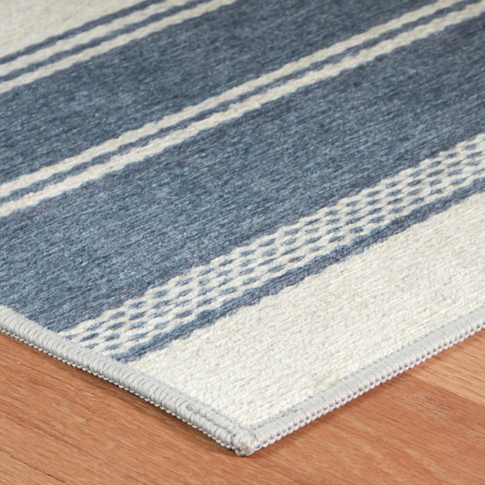 Bowman Blue Machine Washable Rug