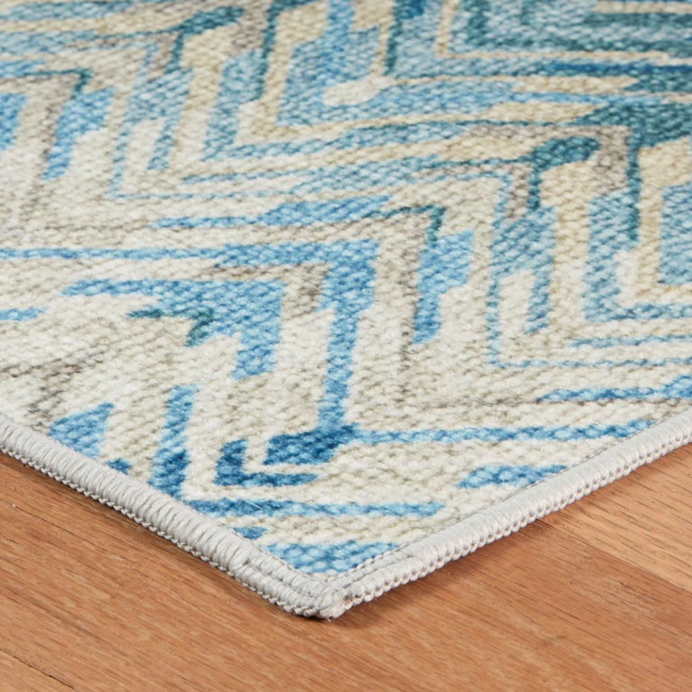 Seneca Blue Machine Washable Rug