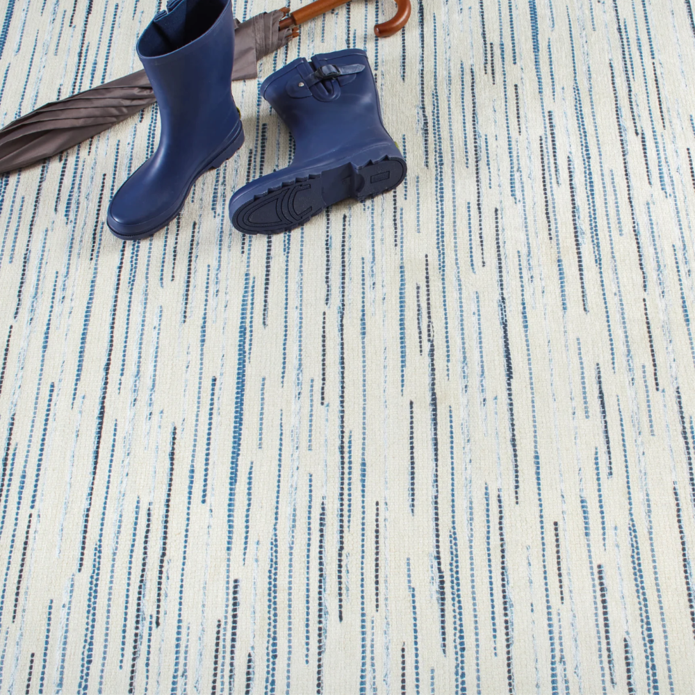 Elwood Blue Machine Washable Rug