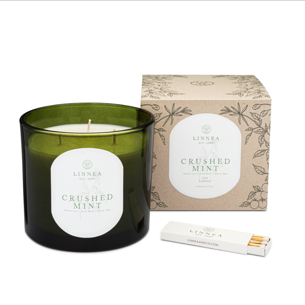 Linnea Crushed Mint Grande Triple Wick Candle at Home Smith 