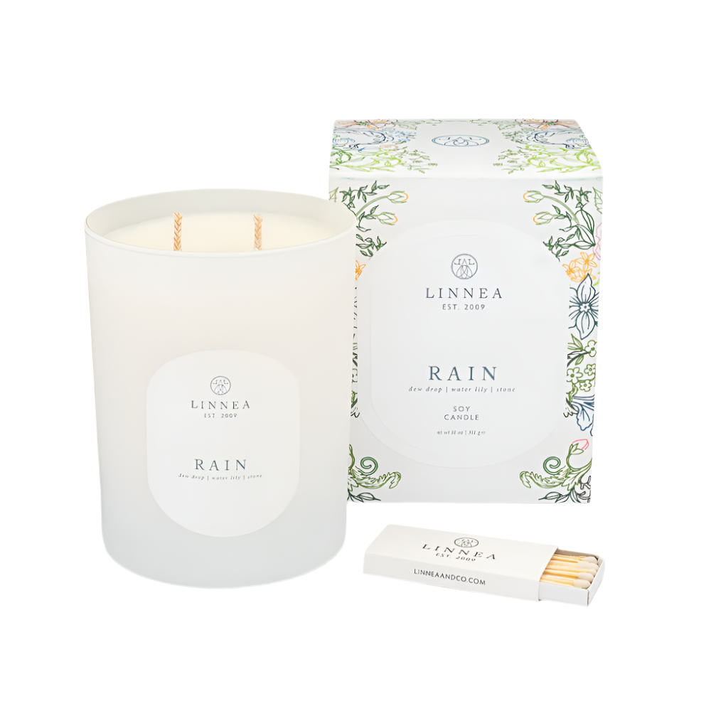 Linnea Scented Soy Candle in Rain at Home Smith