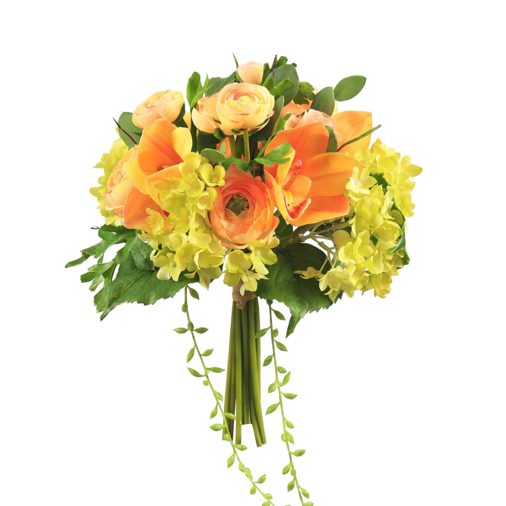 Faux Ranunculus and Orchid floral bouquet from Winward Silks at Home Smith 