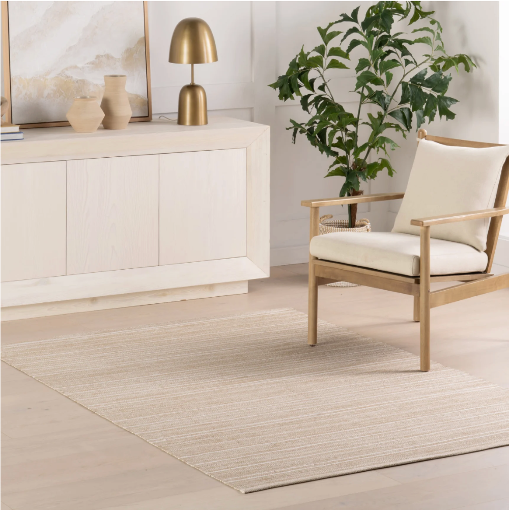 Dash and Albert Skipper Stripe Khaki Handwoven Indoor/Outdoor Rug at Home Smith