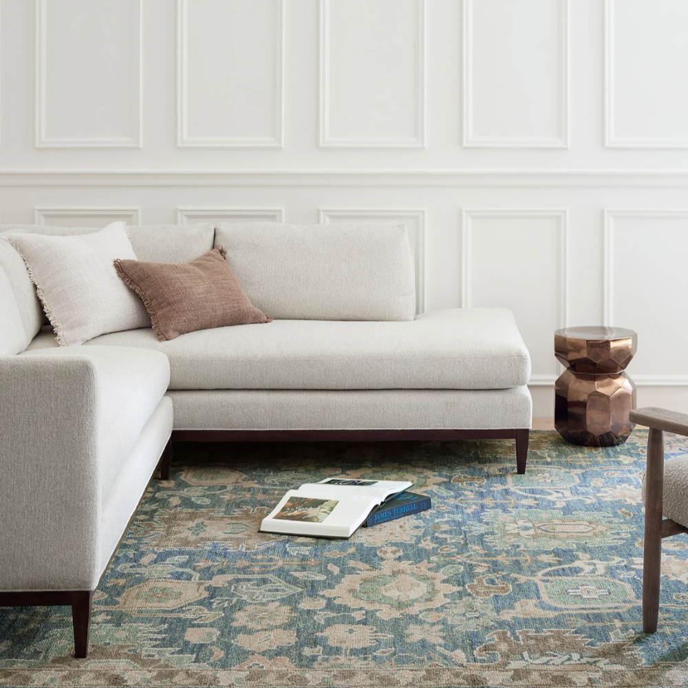 Dash and Albert Camille Navy  Hand Knotted Wool Rug at Home Smith