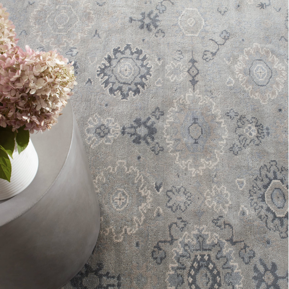 Dash&Albert Lila Grey Hand Knotted Wool Rug at Home Smith