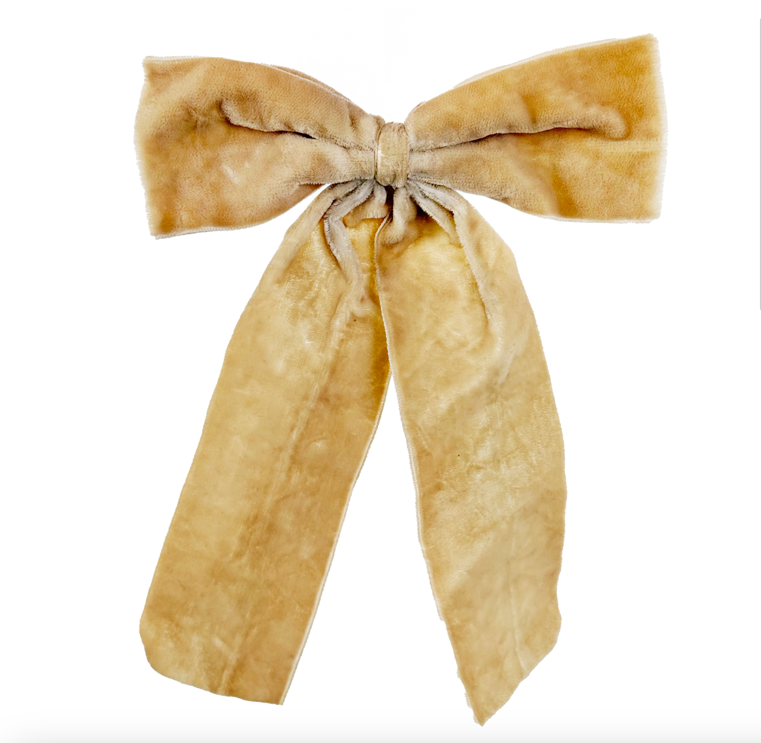 Ivory Cream Velvet Bow Clip On Christmas Ornament