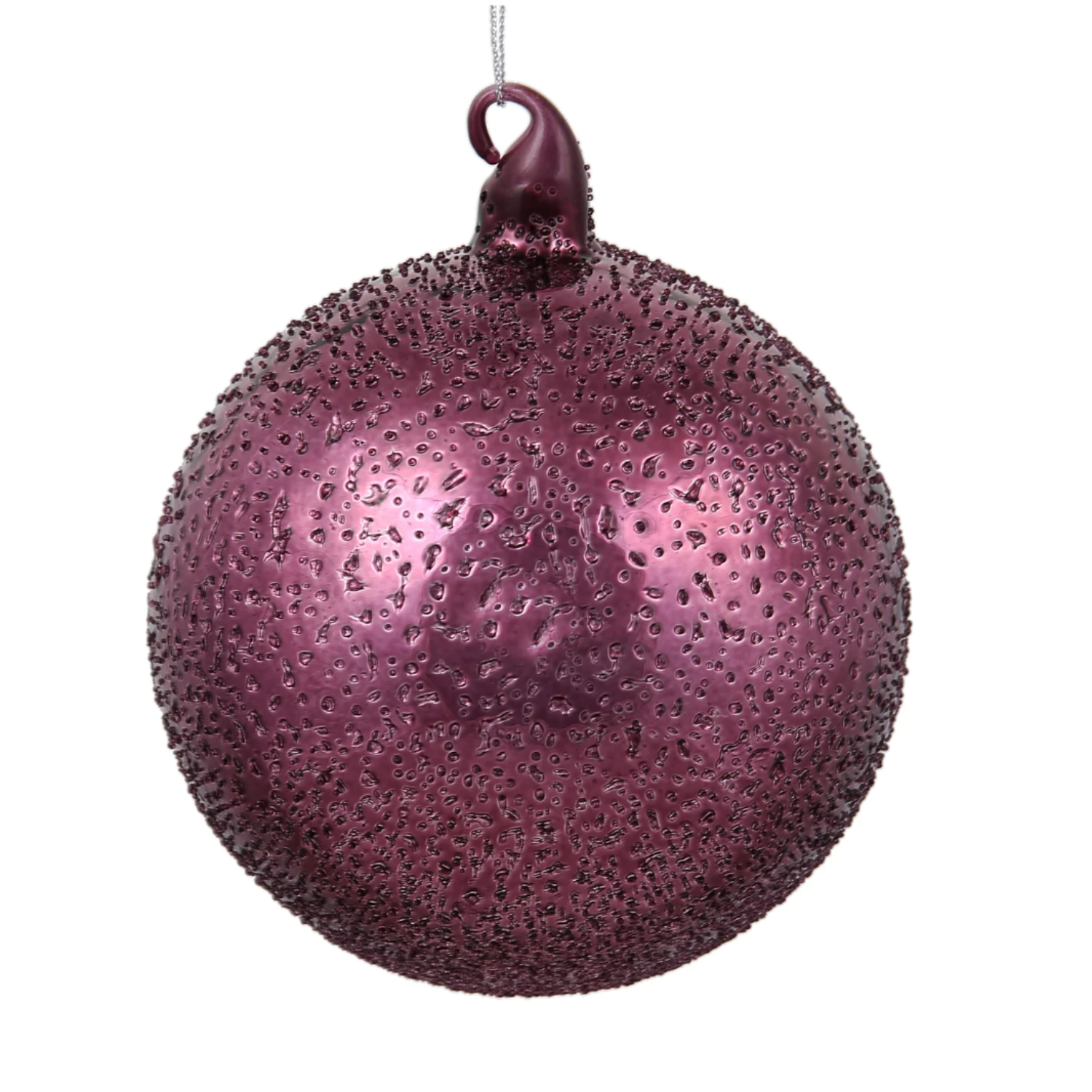 Jim Marvin Glass Beaded Ornament in Burgundy at Home Smith
