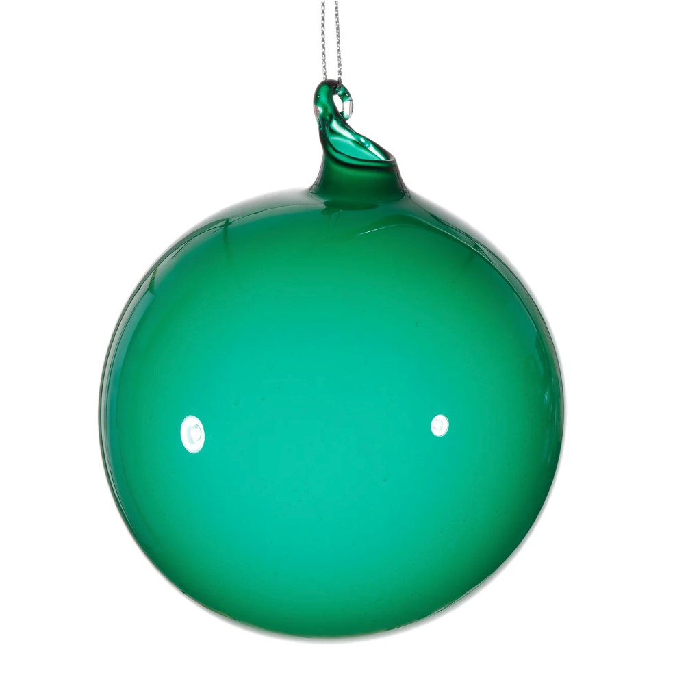 Jim Marvin Bubblegum Glass Ball Ornament in Citrus Green