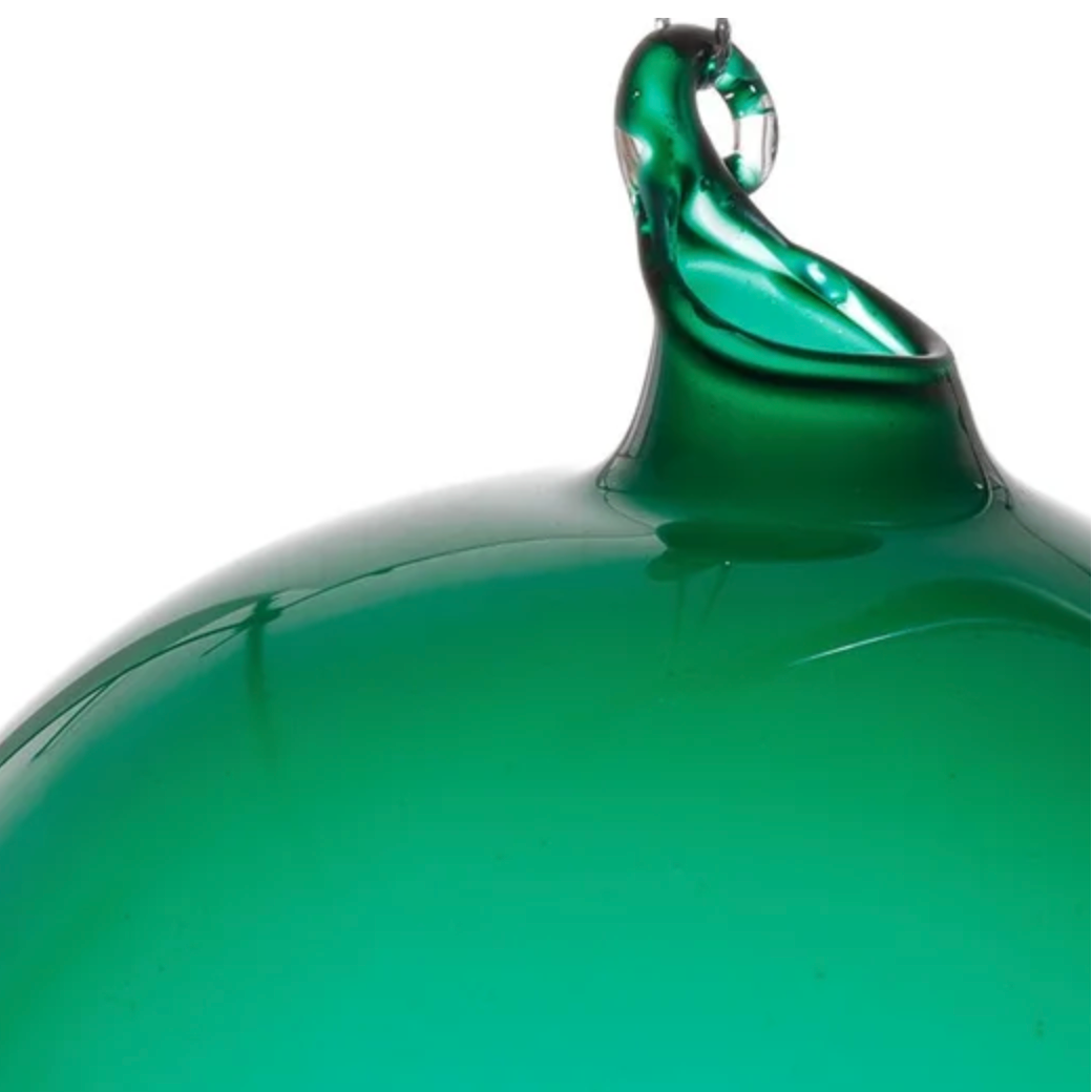 Jim Marvin Bubblegum Glass Ball Ornament in Citrus Green