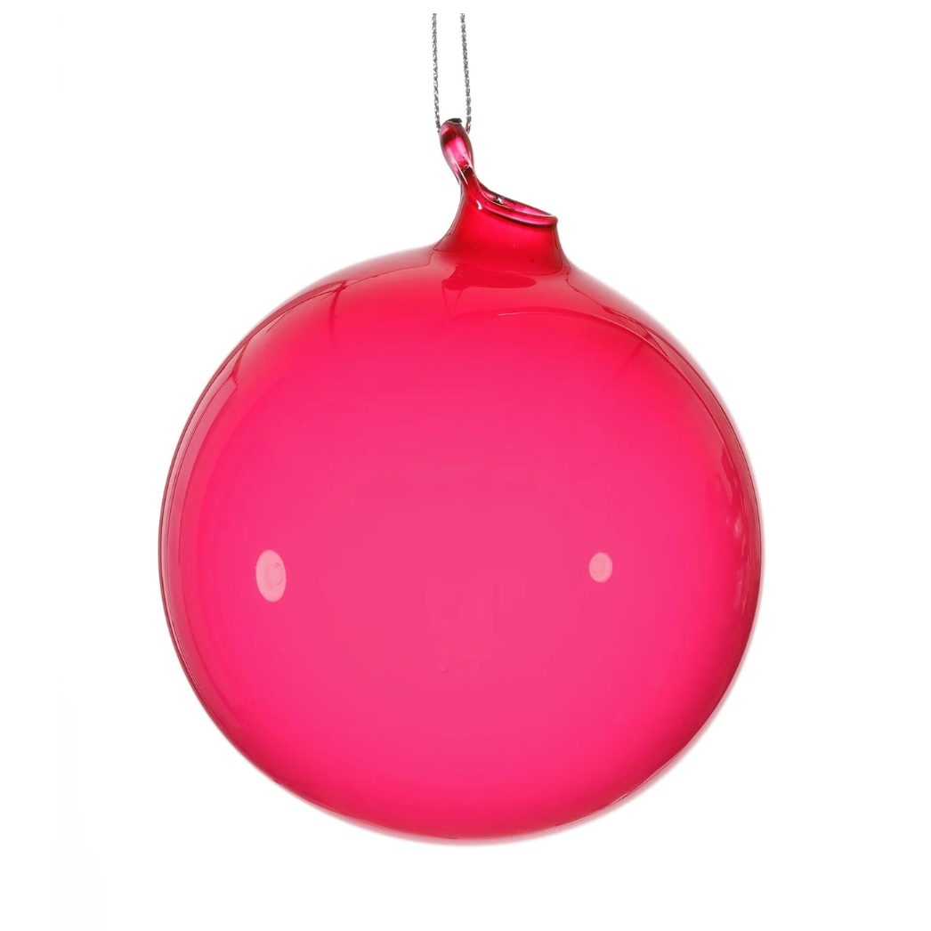 Jim Marvin Bubblegum Glass Ball Ornaments in Light Berry
