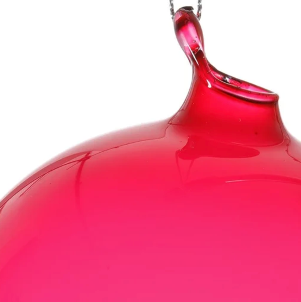 Jim Marvin Bubblegum Glass Ball Ornaments in Light Berry