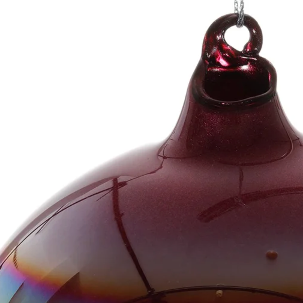 Jim Marvin Handblown Pearl Glass Ornaments in Burgundy
