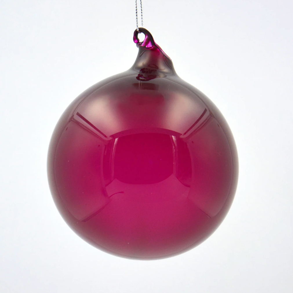 Jim Marvin Bubblegum Glass Ornament in Burgundy