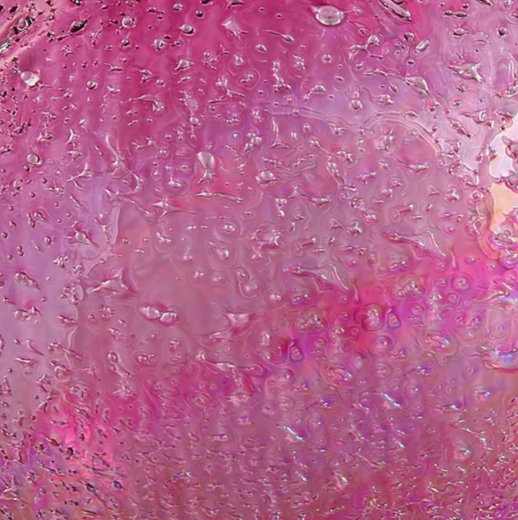Jim Marvin Handblown Beaded Glass Ornament in Orchid Pink