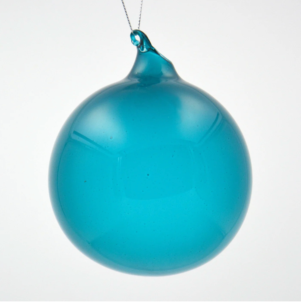 Jim Marvin Bubblegum Glass Ornaments in Eucalyptus Blue
