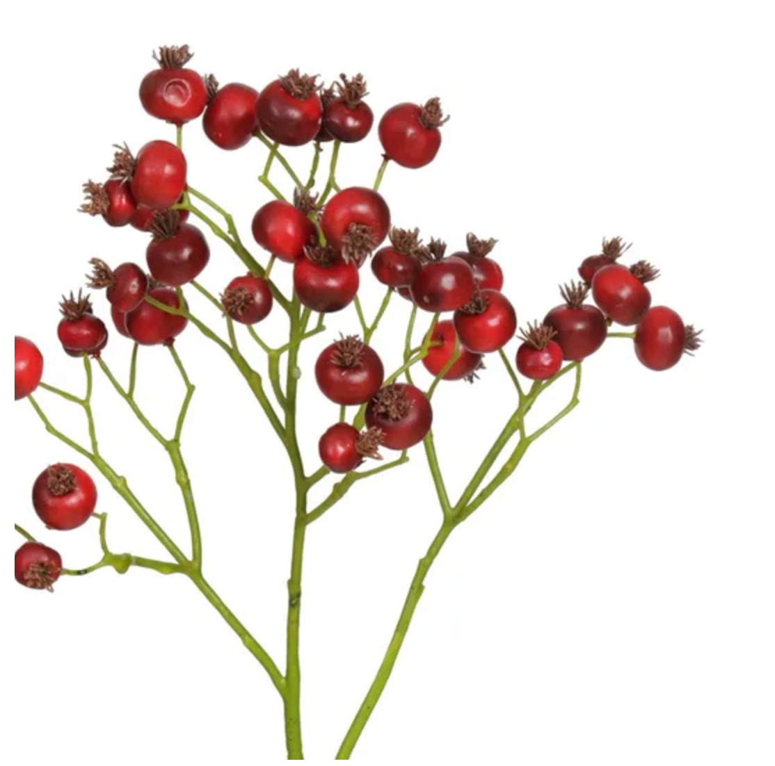 Artificial Red Rosehip Branch