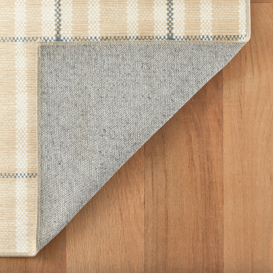 Hallie Plaid Khaki Machine Washable Rug at Home Smith