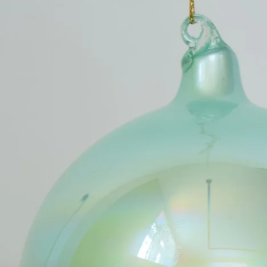 Jim Marvin Pearl Glass Ornaments in Teal at Home Smith