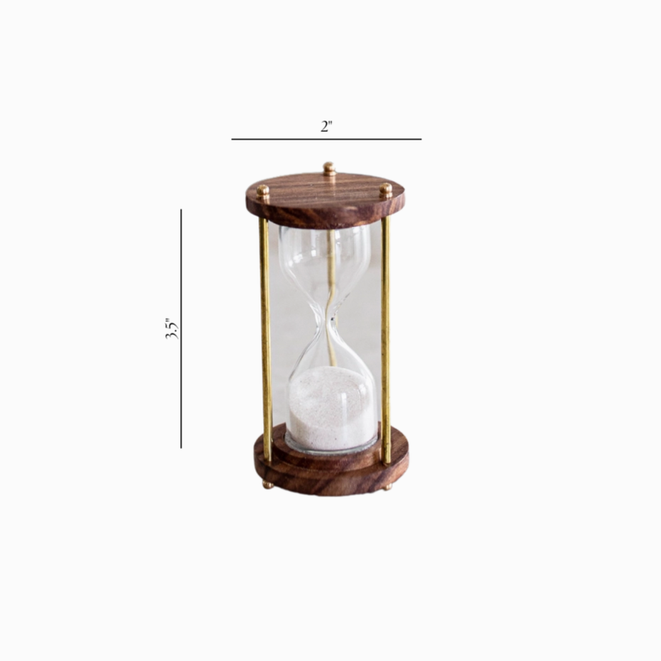 Dimensions of Antique Style Brass and Wood Hourglass at Home Smith 