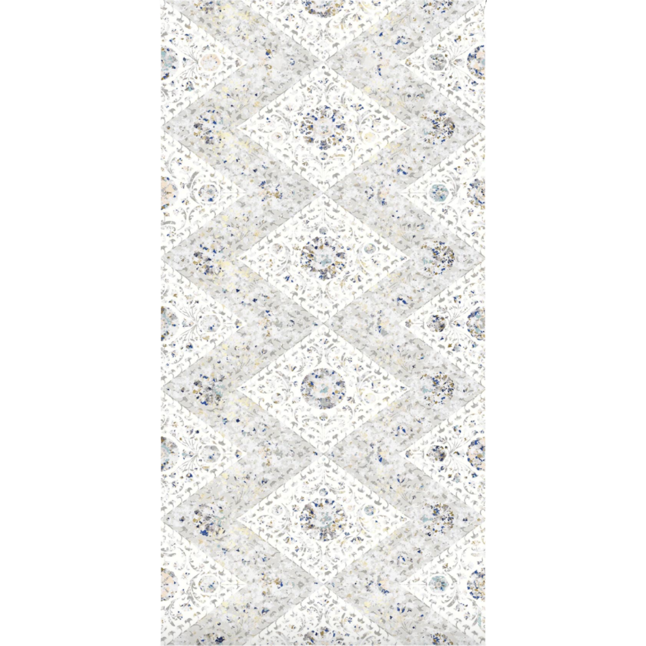 Adama Tal Vinyl Mat Rug in White and Grey at Home Smith