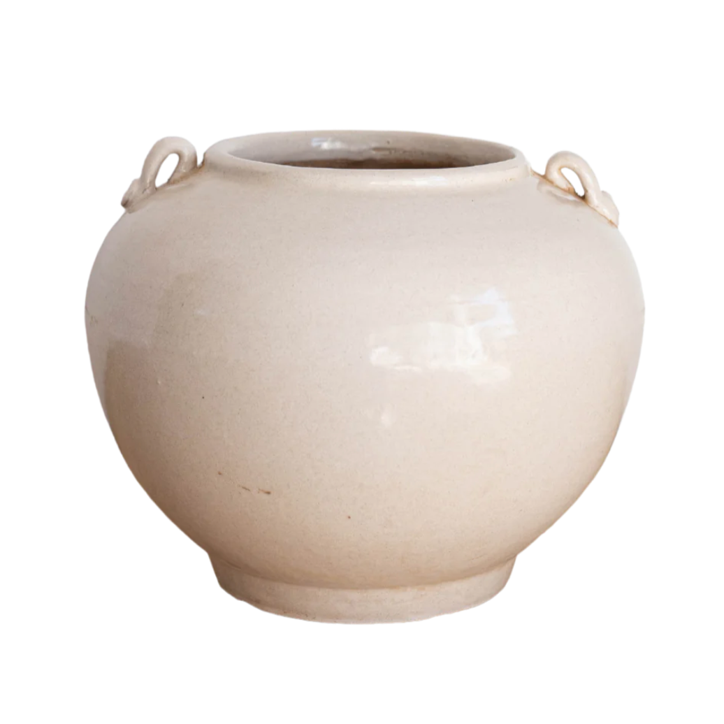 Cream Glazed Vintage Pot at Home Smith