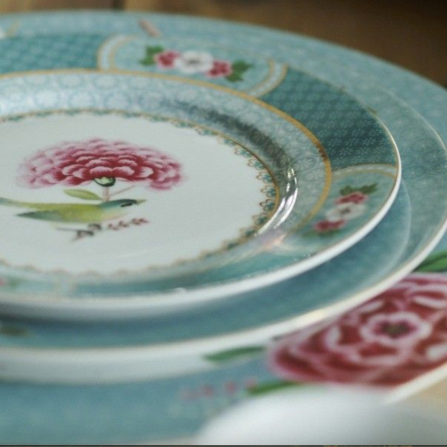 Blushing Birds Blue Porcelain Pastry Plate from Pip Studio at Home Smith 