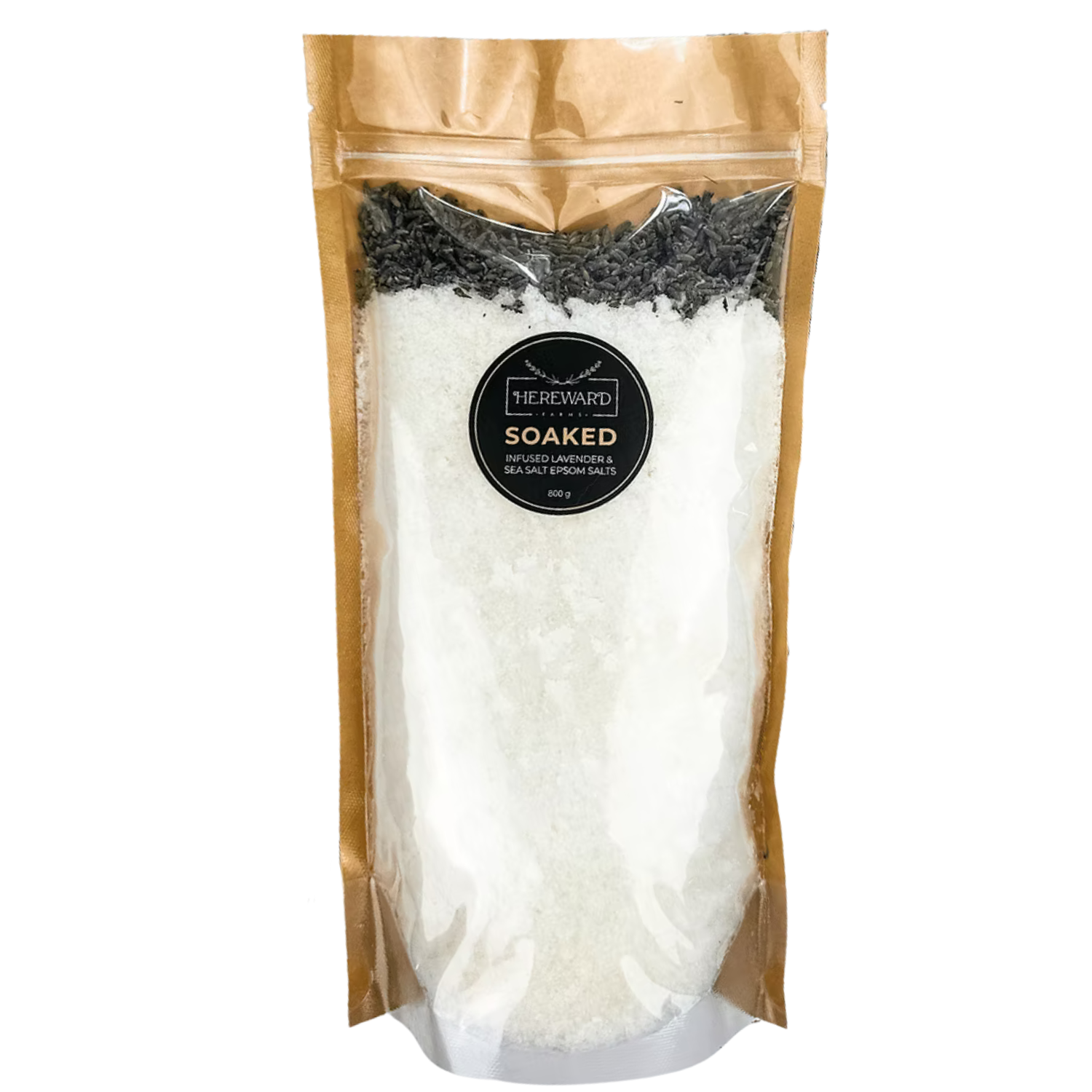 Soaked Hereward Farms Lavender Infused Bath Salts at Home Smith