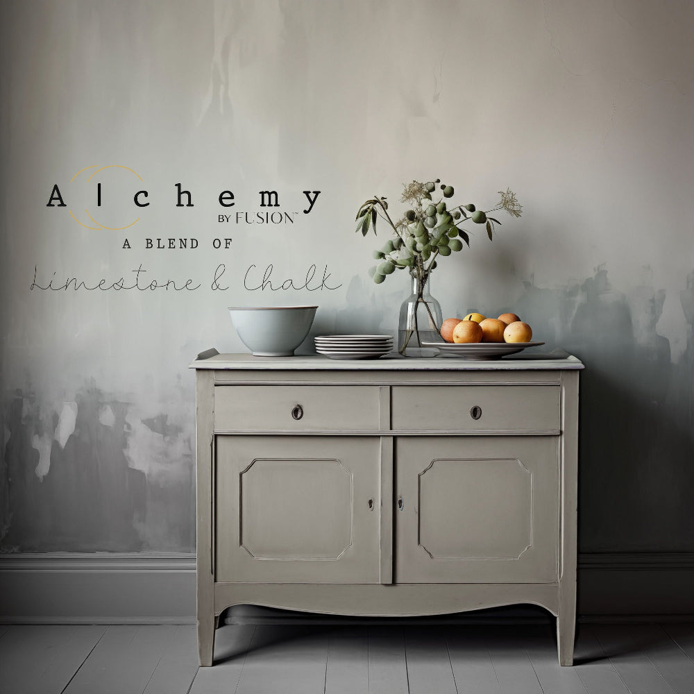 Alchemy Limestone and Chalk Furniture Paint by Fusion in Spruce at Home Smith 