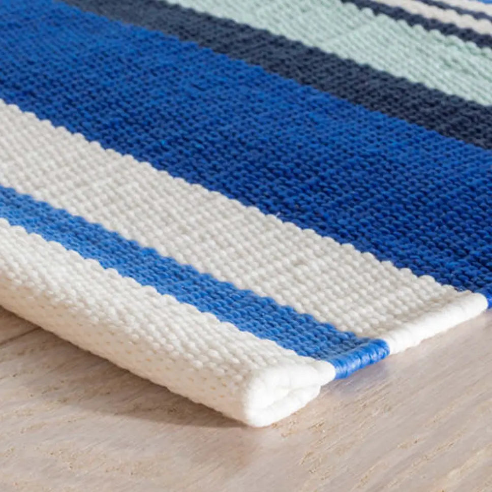 Sunny Stripe Blue Indoor/Outdoor Rug - Home Smith