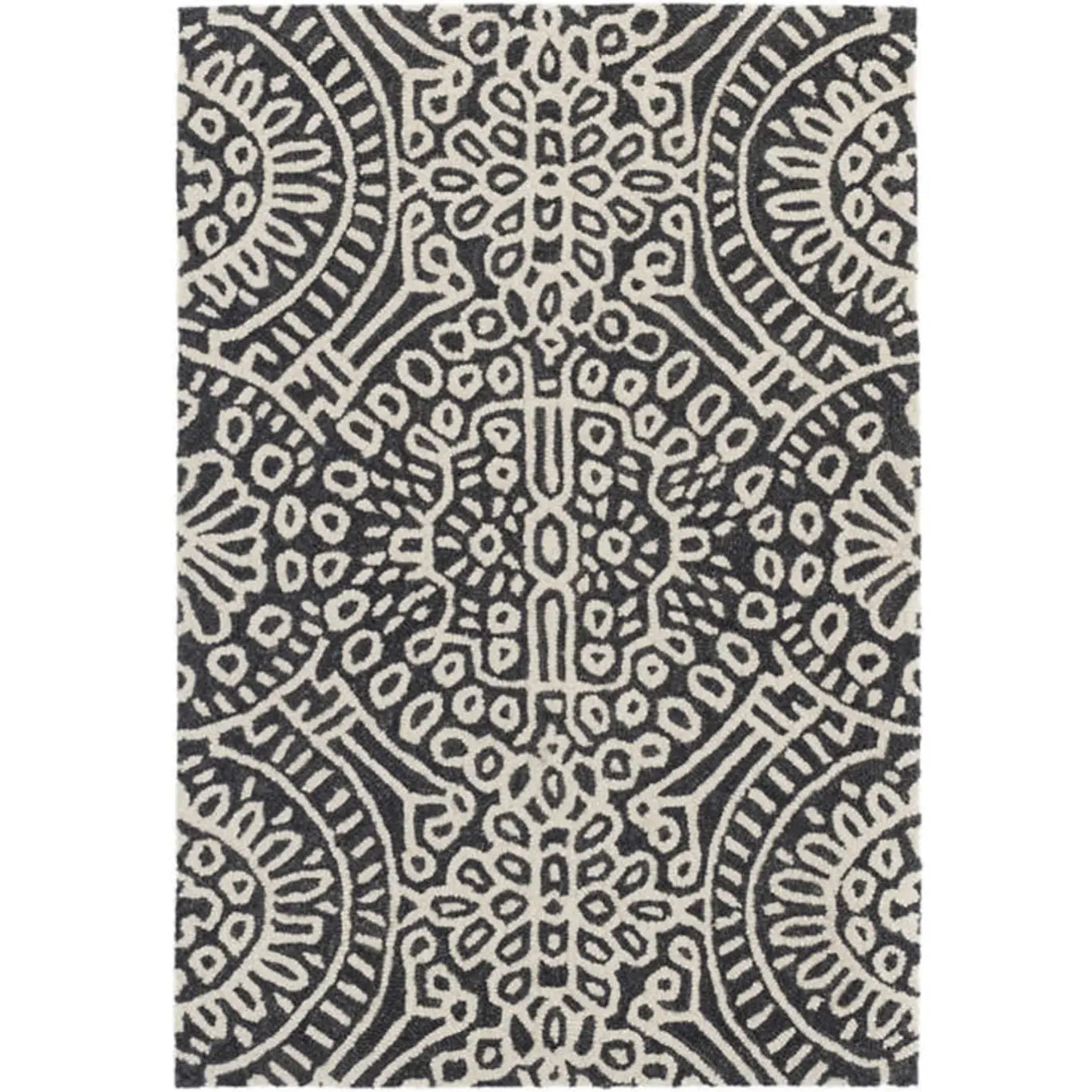 Temple Micro Hook Rug in Charcoal - Home Smith